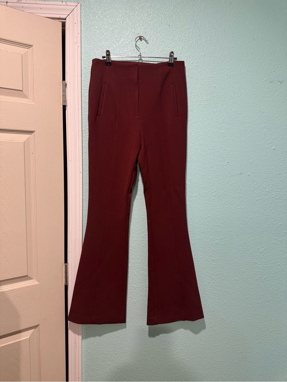 Veronica Beard Wine Flare Ponte Trousers